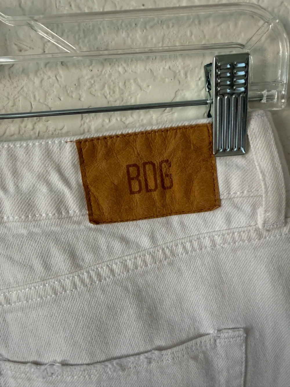 BDG White Straight Leg Ripped Jeans